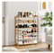 6-Tier Shoe Rack with Bamboo Wood, 18–24 Pairs, Utility Shoe Storage Organizer Shelving for Living Room, Bedroom, Dorm Room, and Entryway, Natural